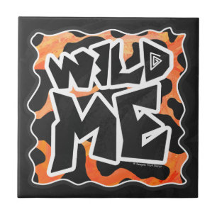 Cow Black and Orange Wild Me Tile