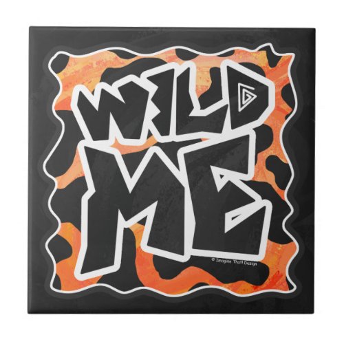 Cow Black and Orange Wild Me Tile