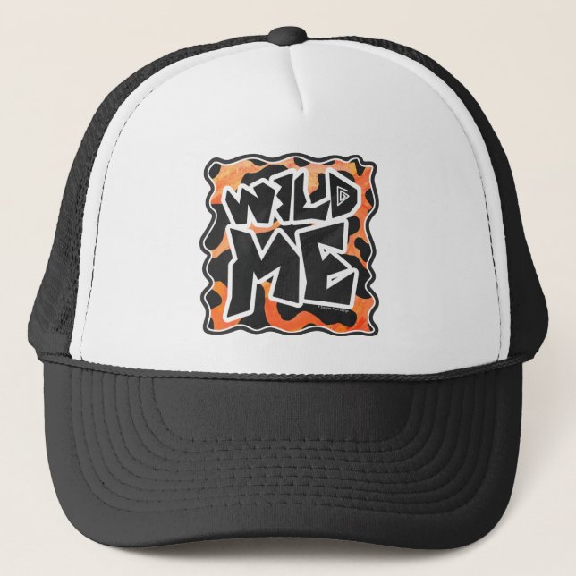 Cow Black and Orange Wild Me Trucker Hat (Front)