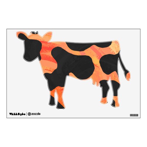 Cow Black and Orange Wild Me Wall Sticker