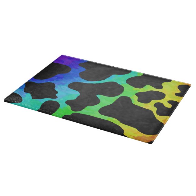 Cow Black and Rainbow Gifts Cutting Board (Corner)
