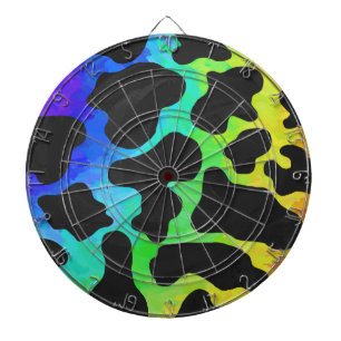 Cow Black and Rainbow Gifts Dart Board