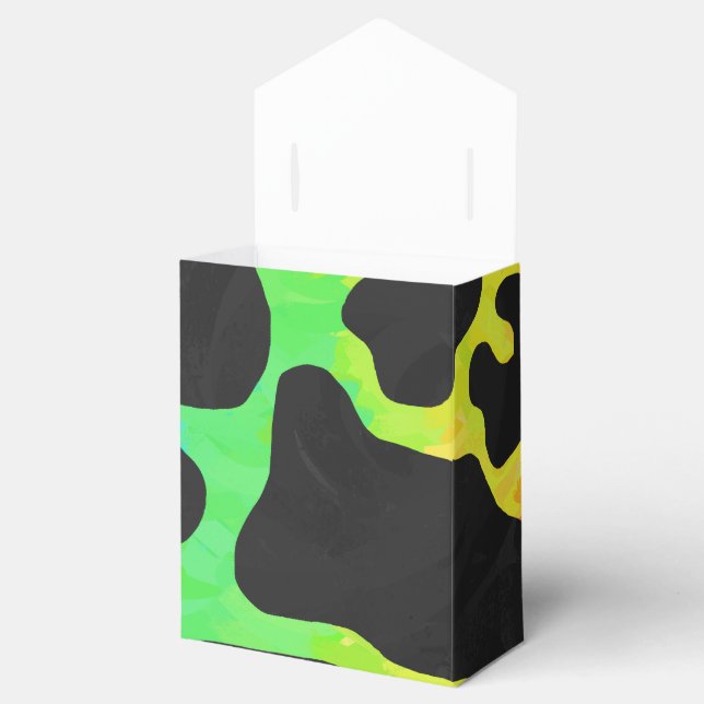 Cow Black and Rainbow Print Favor Boxes (Opened)