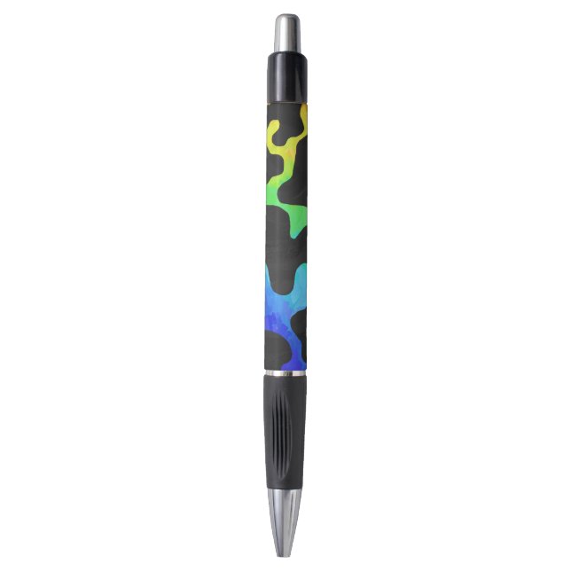 Cow Black and Rainbow Print Pen (Front Vertical)
