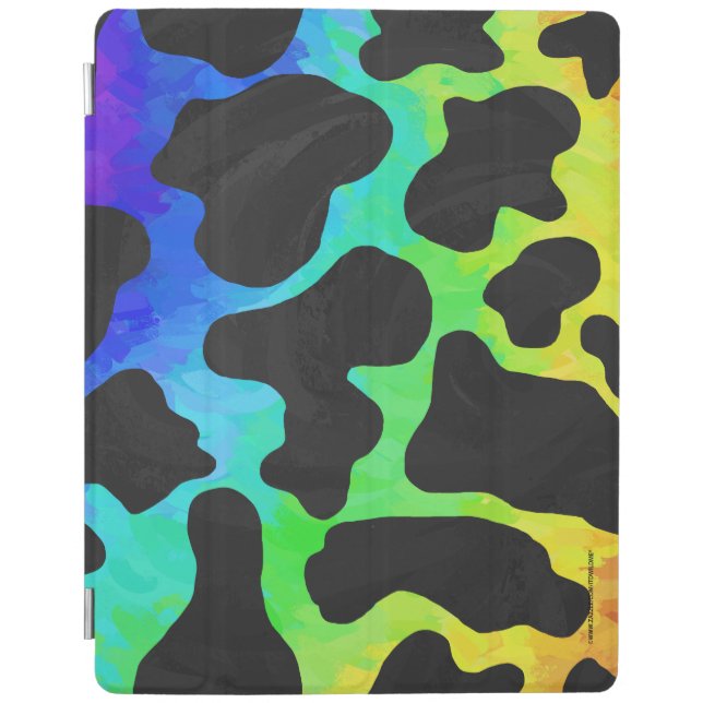 Cow Black and Rainbow Stuff iPad Smart Cover (Front)