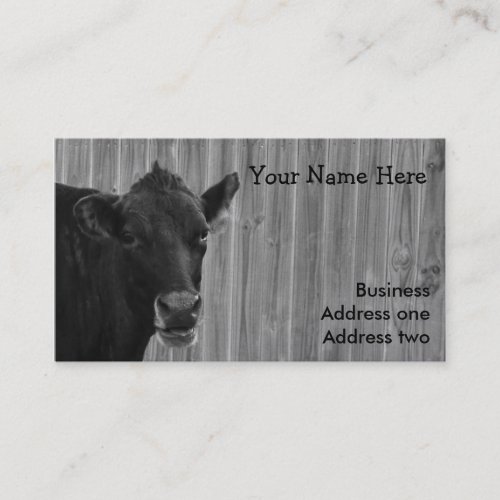 Cow Black and White Business Card