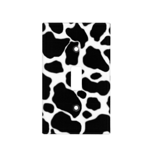 Cow Black and White Light Switch Cover (Front)