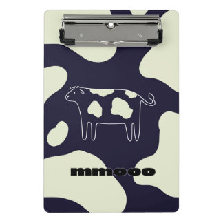 Cow black and white mini clipboard