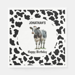Cow  Black and white Napkins