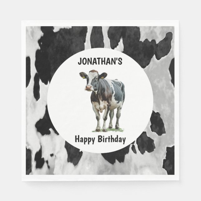 Cow Black and white Napkins (Front)