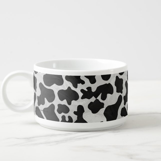 Cow Black and White Print Bowl (Right)
