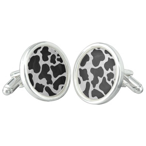 Cow Black and White Print Cufflinks