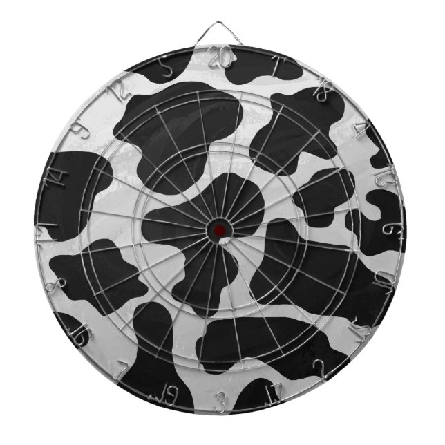 Cow Black and White Print Dart Board (Front)
