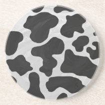 Cow Black and White Print Drink Coaster