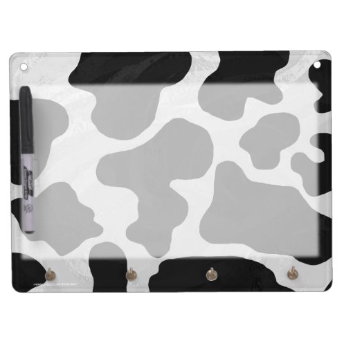 Cow Black and White Print Dry Erase Board With Keychain Holder