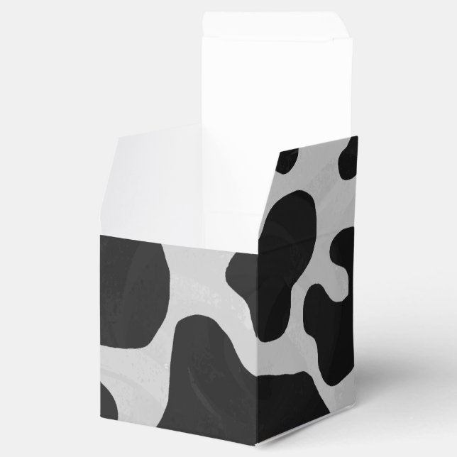 Cow Black and White Print Favor Boxes (Opened)