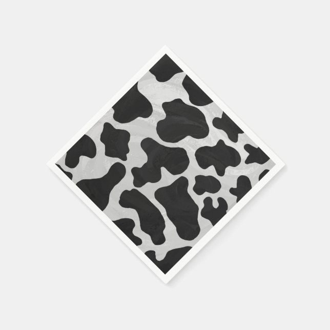 Cow Black and White Print Napkins (Corner)