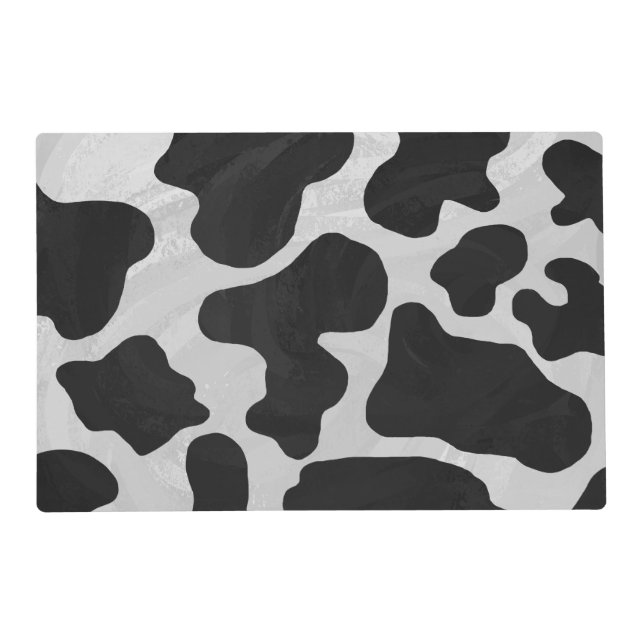 Cow Black and White Print Placemat (Front)