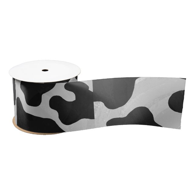Cow Black and White Print Satin Ribbon (Spool)