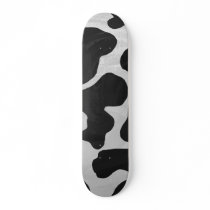 Cow Black and White Print Skateboard Deck