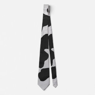 Cow Black and White Print Tie