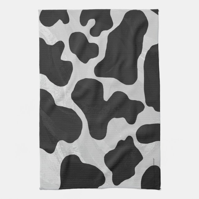 Cow Black and White Print Towel (Vertical)