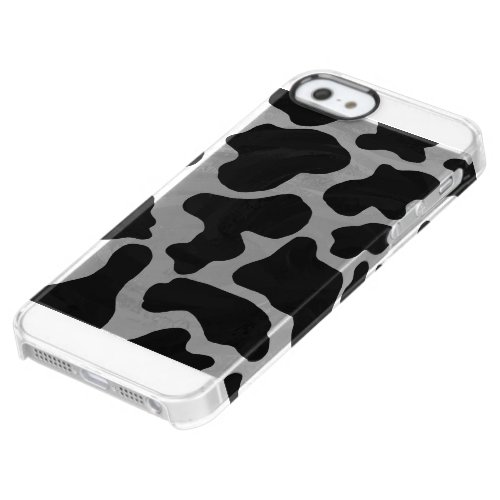 Cow Black and White Print Clear iPhone SE55s Case
