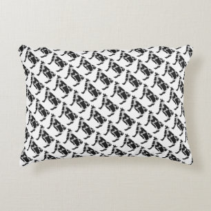 Cow Black and White Silhouette Accent Pillow