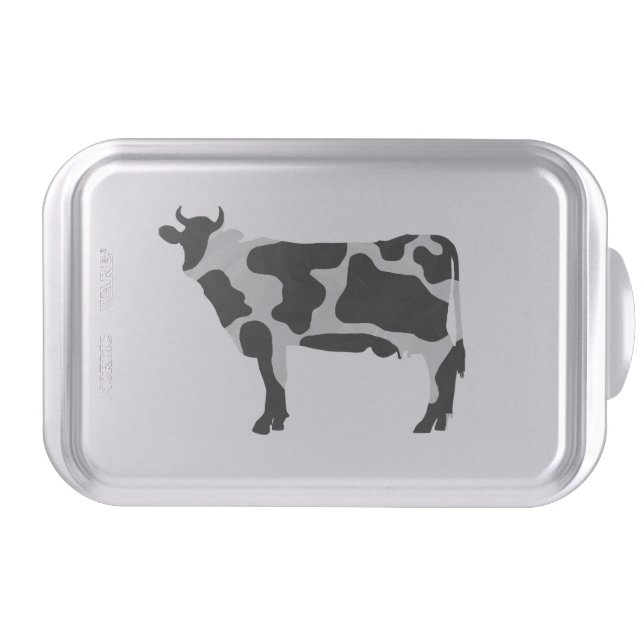 Cow Black and White Silhouette Cake Pan (Front)