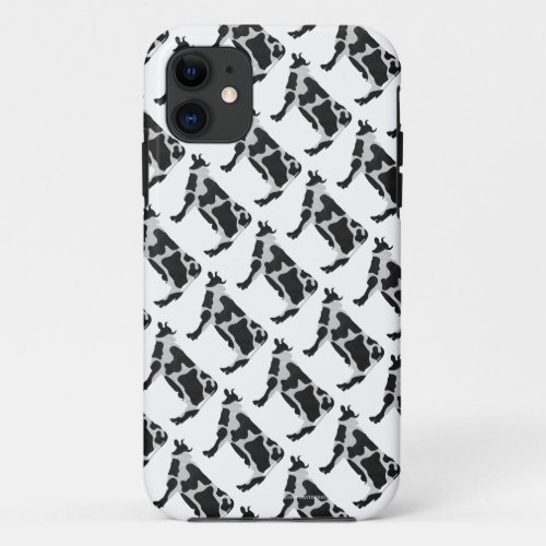 Cow Black and White Silhouette iPhone 11 Case