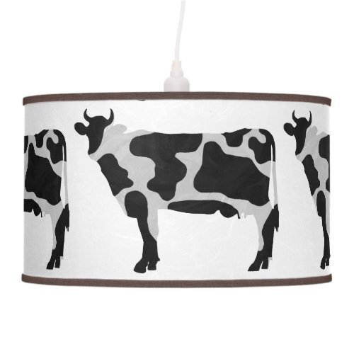 Cow Black and White Silhouette Ceiling Lamp