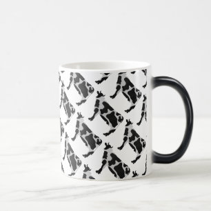 Cow Black and White Silhouette Color Morph Mug