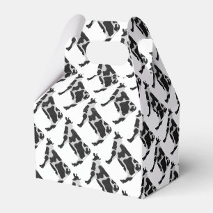 Cow Black and White Silhouette Favor Boxes