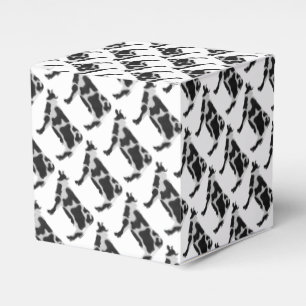 Cow Black and White Silhouette Favor Boxes