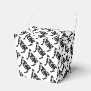 Cow Black and White Silhouette Favor Boxes
