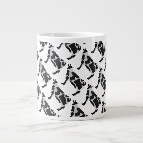 Cow Black and White Silhouette Giant Coffee Mug