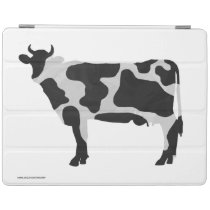 Cow Black and White Silhouette iPad Smart Cover