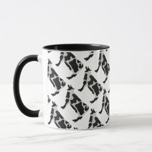 Cow Black and White Silhouette Mug
