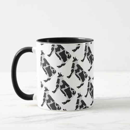 Cow Black and White Silhouette Mug