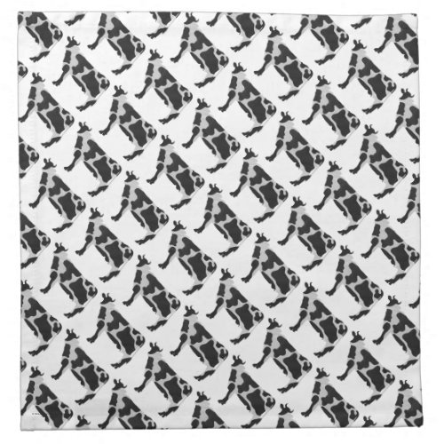 Cow Black and White Silhouette Napkin