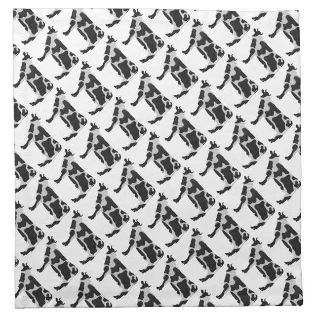Cow Black and White Silhouette Napkin (Front)