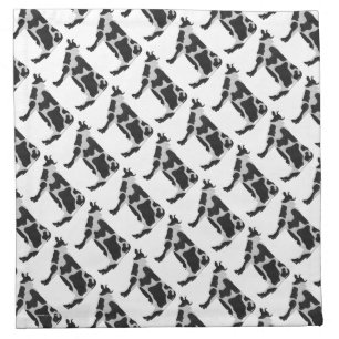Cow Black and White Silhouette Napkin