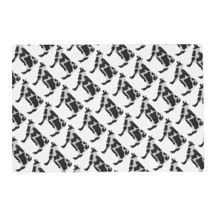 Cow Black and White Silhouette Placemat