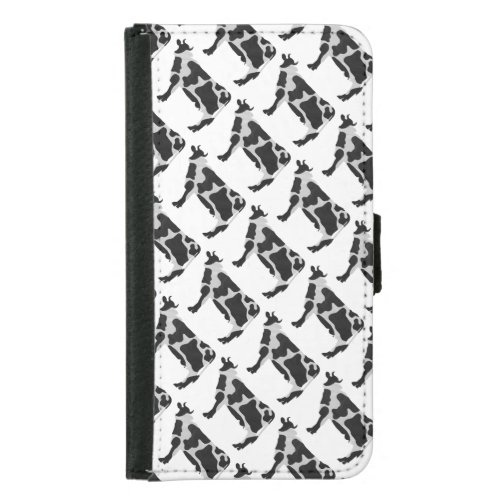 Cow Black and White Silhouette Wallet Phone Case For Samsung Galaxy S5