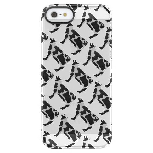 Cow Black and White Silhouette Clear iPhone SE55s Case