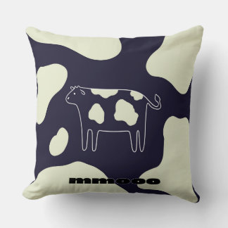 Cow black and white throw pillow