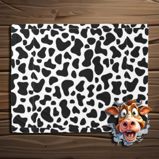Cow Black White patch's Fleece Blanket