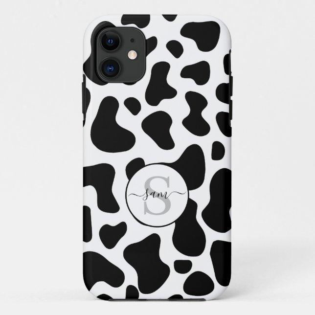 Cow Black White patch's Monogram   Case-Mate iPhon Case-Mate iPhone Case (Back)