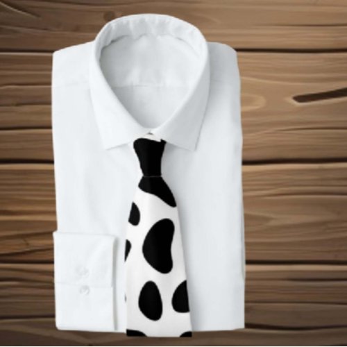 Cow Black White patchs  Neck Tie