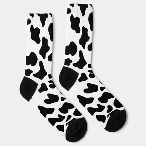 Cow Black  White  Socks